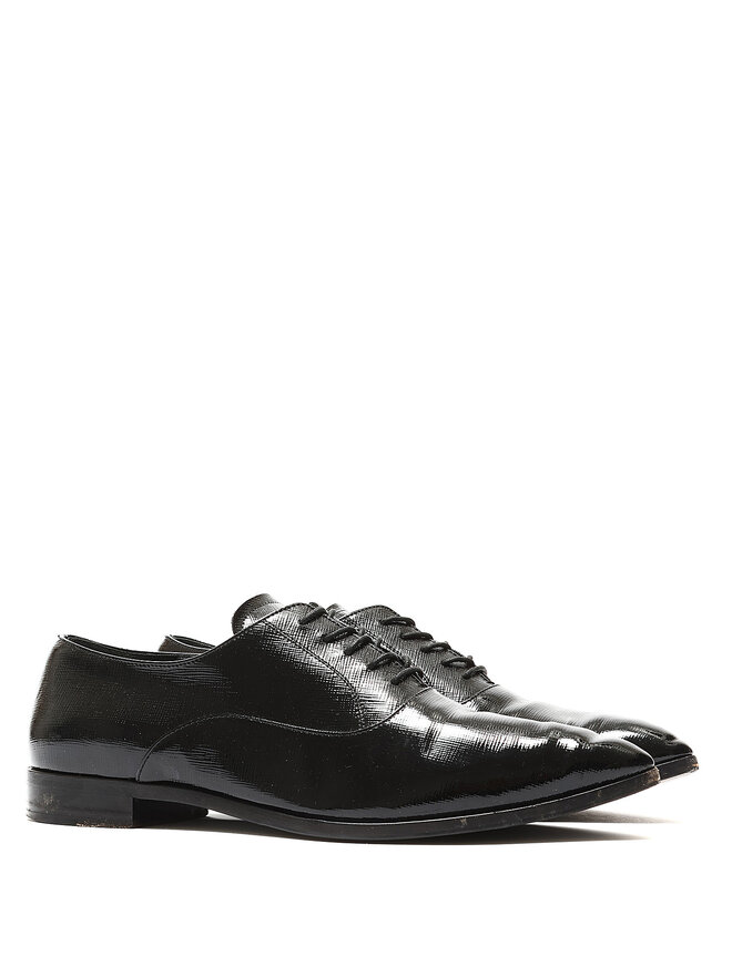 PRADA Saffiano Patent Leather Derby Shoes