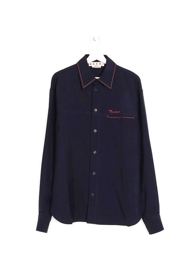 MARNI Chemise en Laine avec Broderie