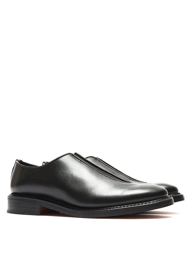École de Pensée Derby en cuir lisse sans lacets