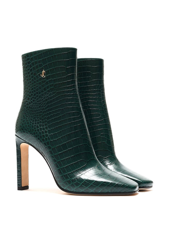 JIMMY CHOO Bottines en cuir à motif crocodile