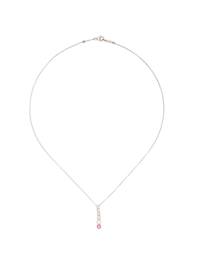 Tiffany & Co. Platinum Diamond & Pink Sapphire Jazz Pendant