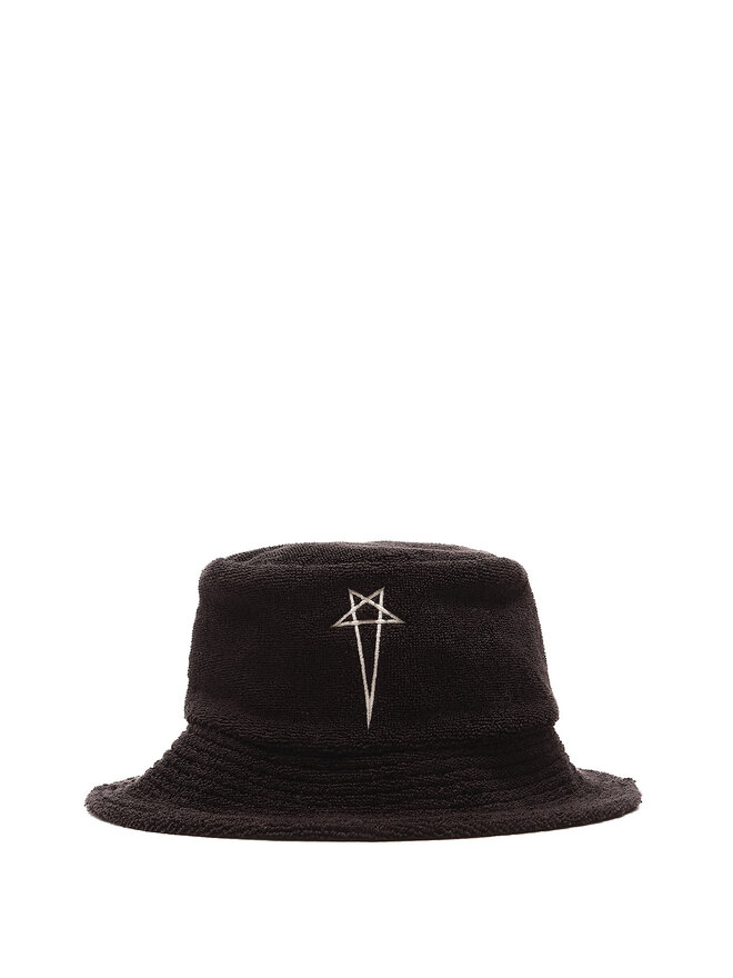 Rick Owens Chapeau Bob en Tissu Éponge Noir par Rick Owens