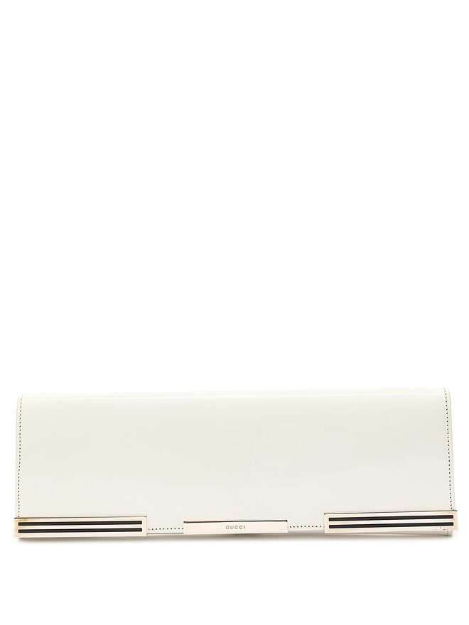 GUCCI White Patent Leather Clutch