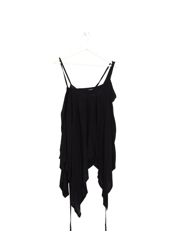 ANN DEMEULEMEESTER Black Drawstring Tank Top