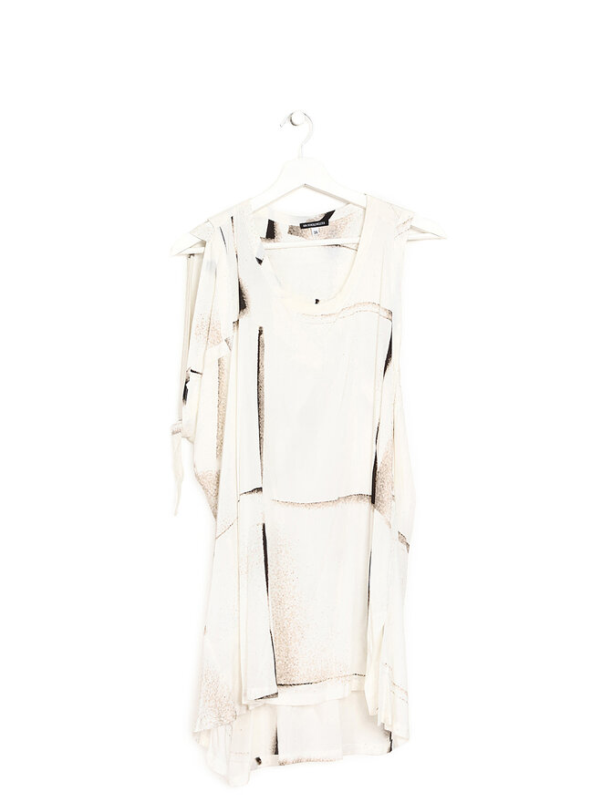 ANN DEMEULEMEESTER Robe Midi Sans Manches à Imprimé Abstrait