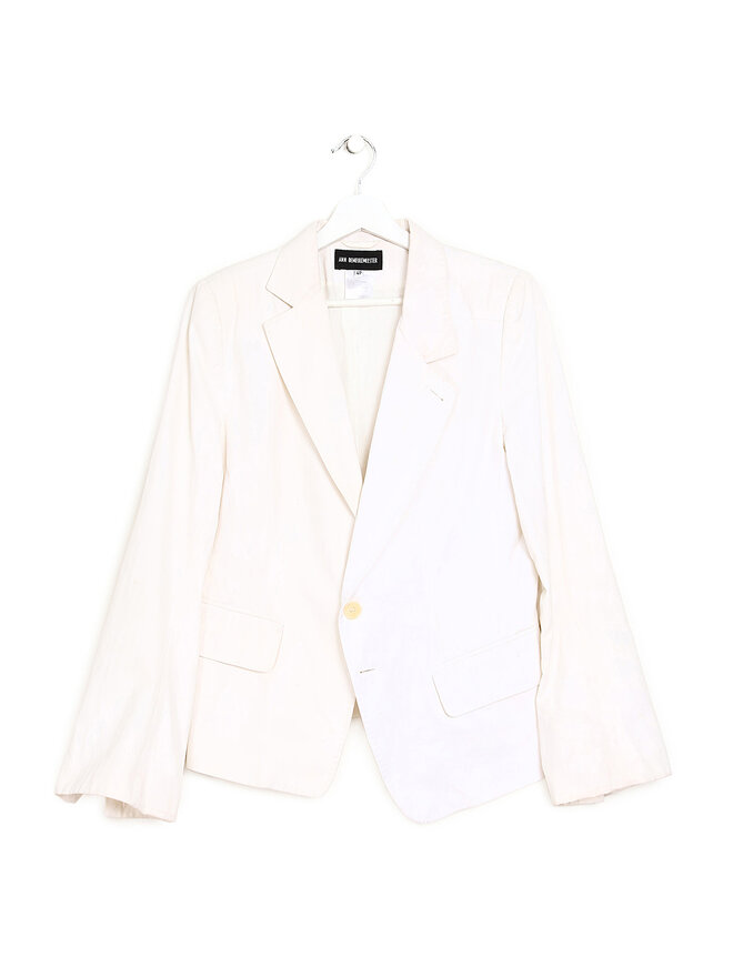 ANN DEMEULEMEESTER Blazer en coton blanc