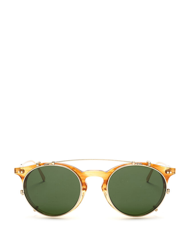 Oliver Peoples x Brunello Cucinelli Tortoiseshell Clip-On Sunglasses