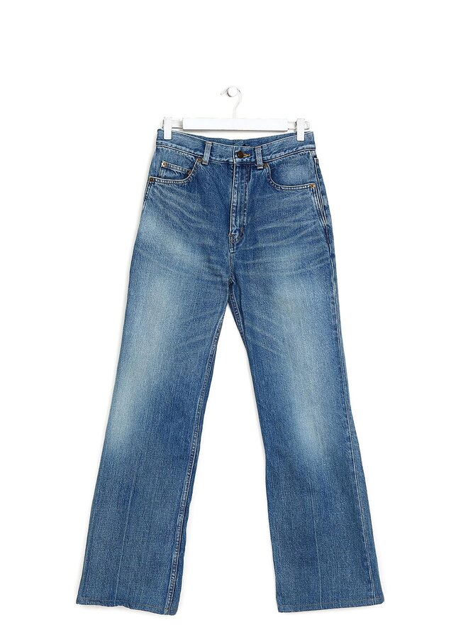 SAINT LAURENT High-Waisted Blue Denim Jeans