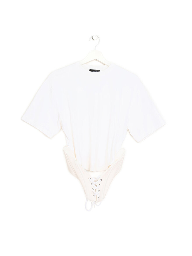 MUGLER T-shirt Détail Corset