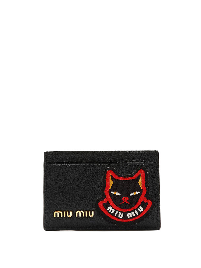 MIU MIU Cat Patch Leather Card Holder