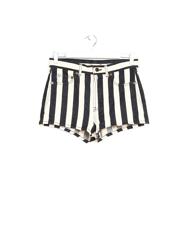 SAINT LAURENT Short à Rayures en Coton