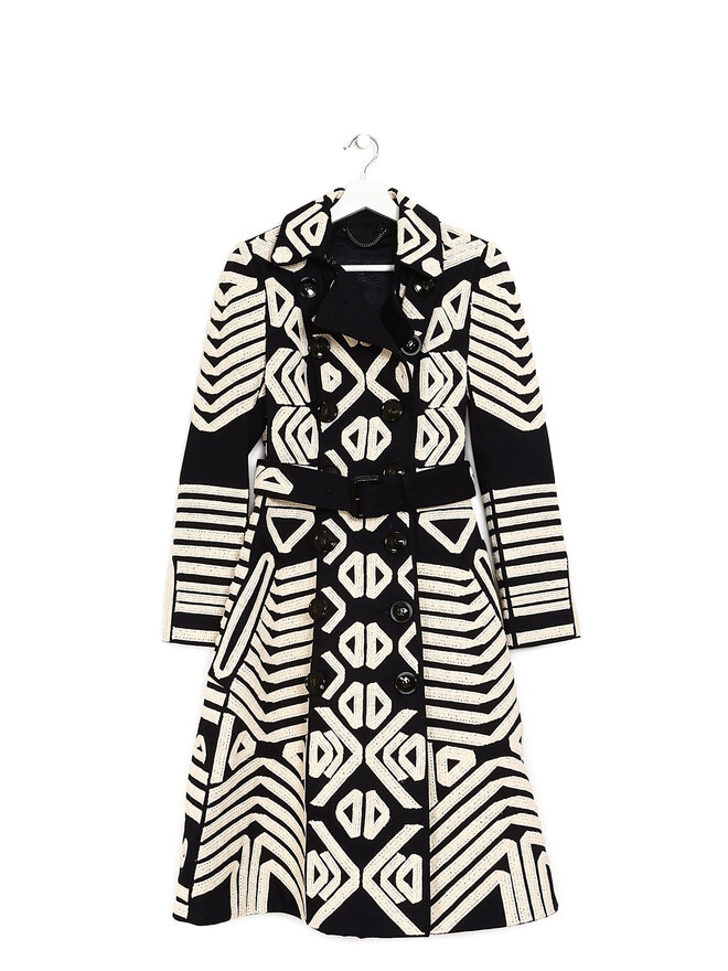 BURBERRY PRORSUM Embroidered Cotton Trench Coat