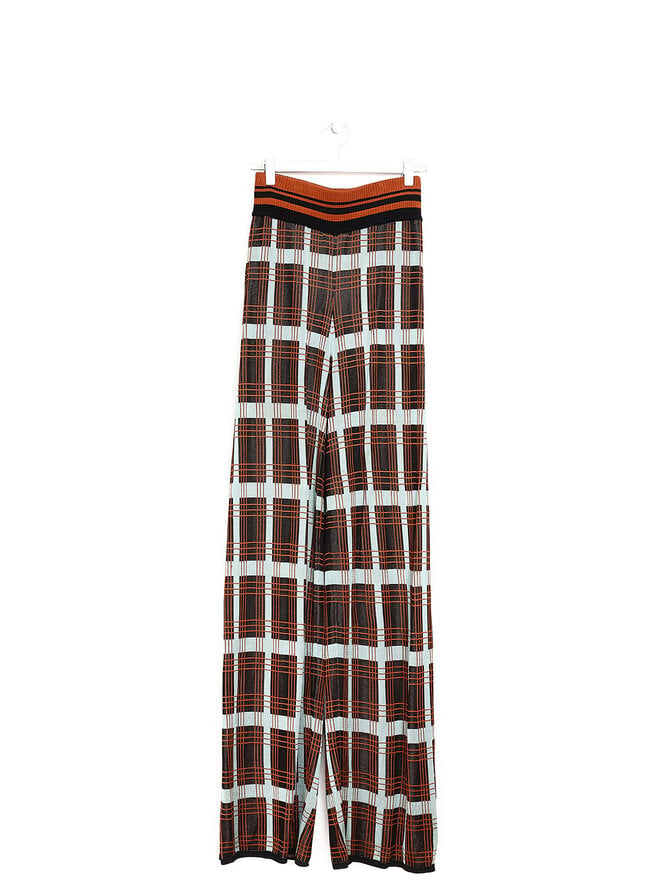 DRIES VAN NOTEN Plaid Viscose Blend Trousers