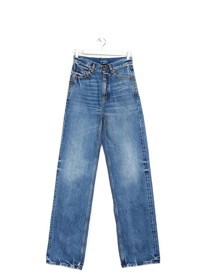 SAINT LAURENT V-Waist Long Baggy Jeans