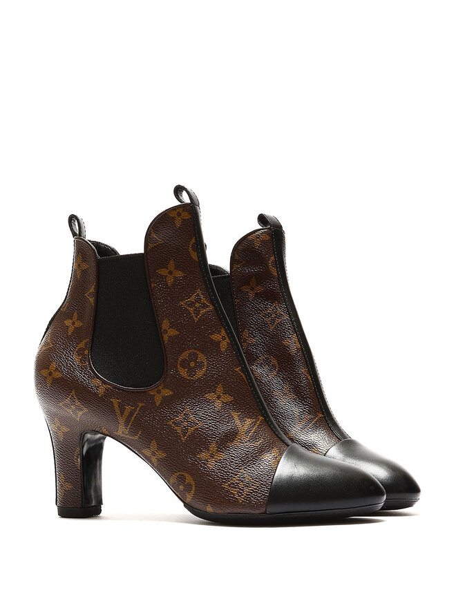 LOUIS VUITTON Bottines en Toile Monogrammée