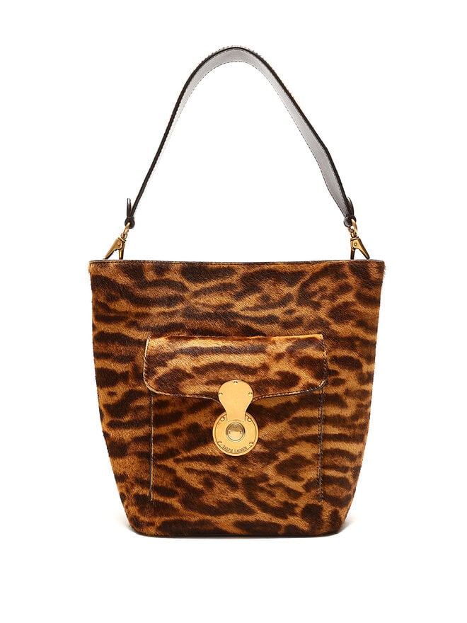 Ralph Lauren Leopard Print Bucket Bag