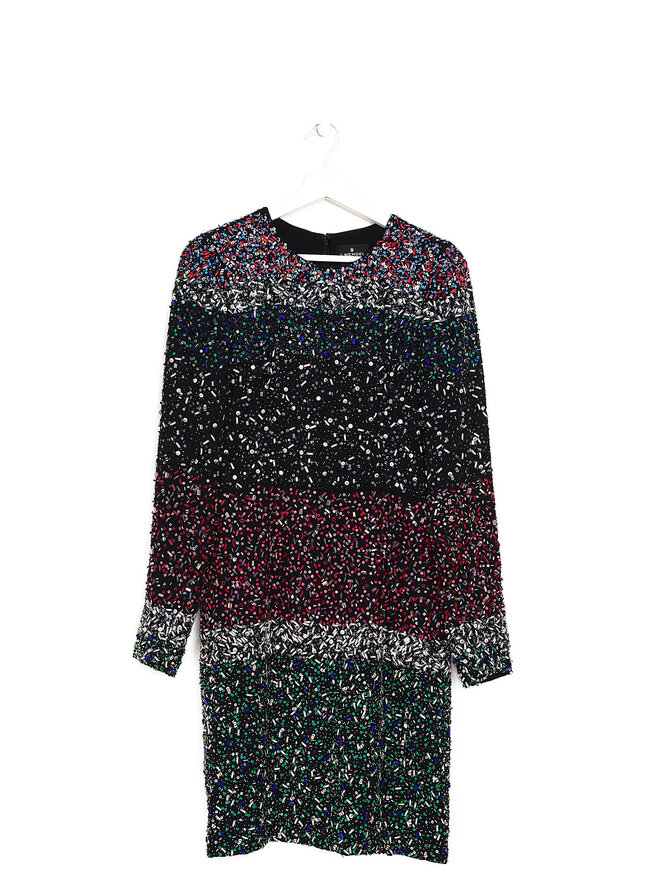 J. Mendel Robe Midi en Soie Multicolore