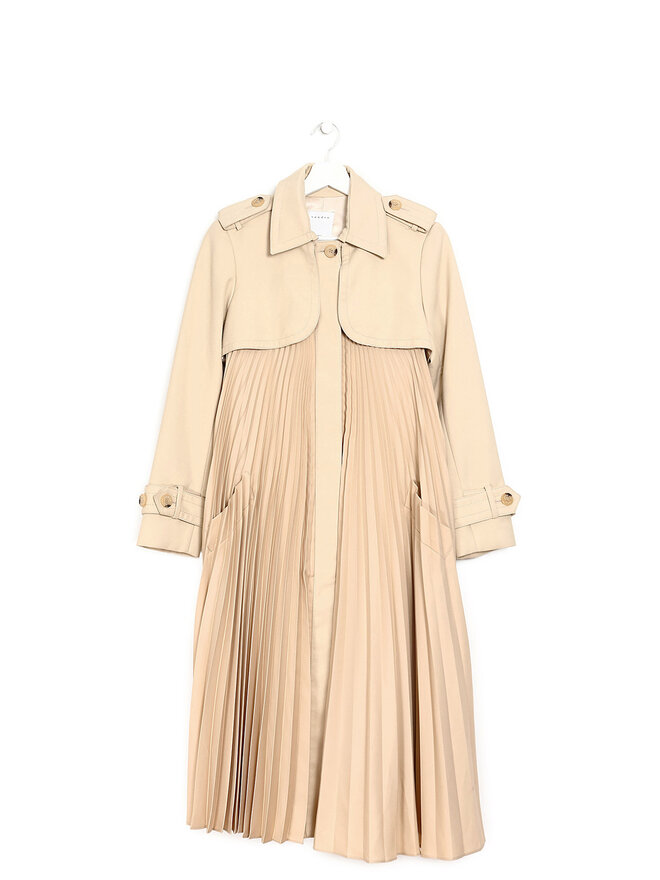 Sandro Pleated Trench Coat
