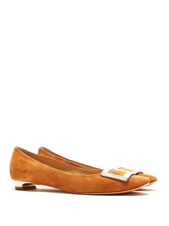 Roger Vivier Ballerines en Suède avec Boucle Métallique