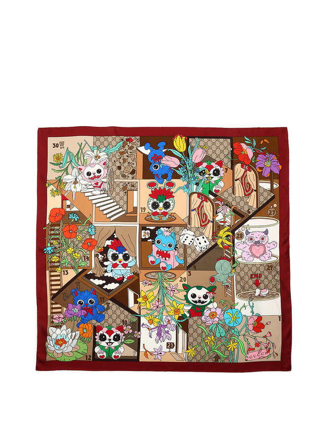 GUCCI Gucci Besties Printed Silk Twill Carre