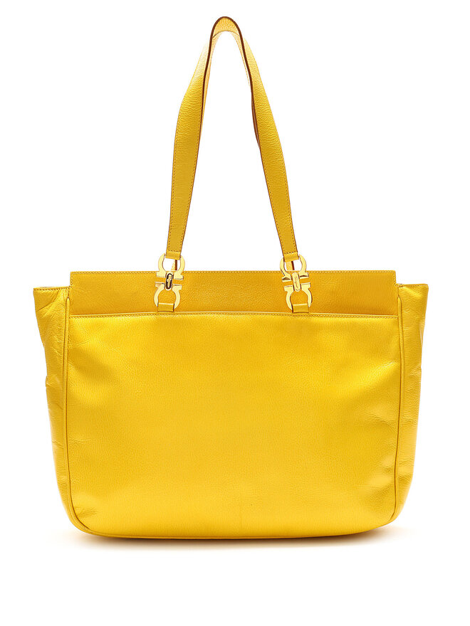 Salvatore Ferragamo Cabas en Cuir Jaune