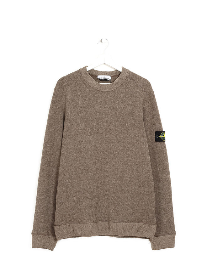 STONE ISLAND Pull en Tricot Kaki Col Ras du Cou