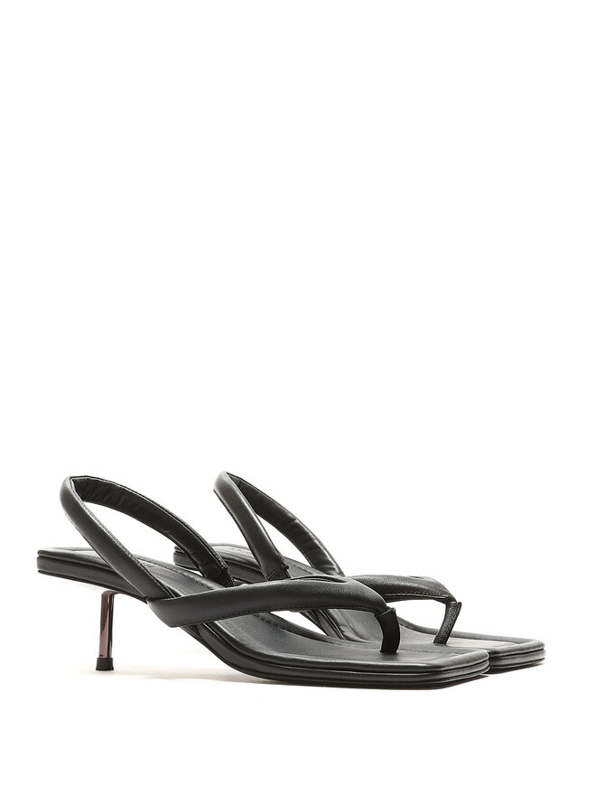 ST. AGNI Square-Toe Leather Sandals