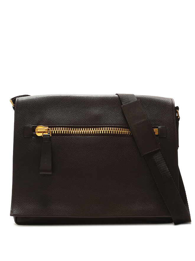 TOM FORD Grained Leather Messenger Bag