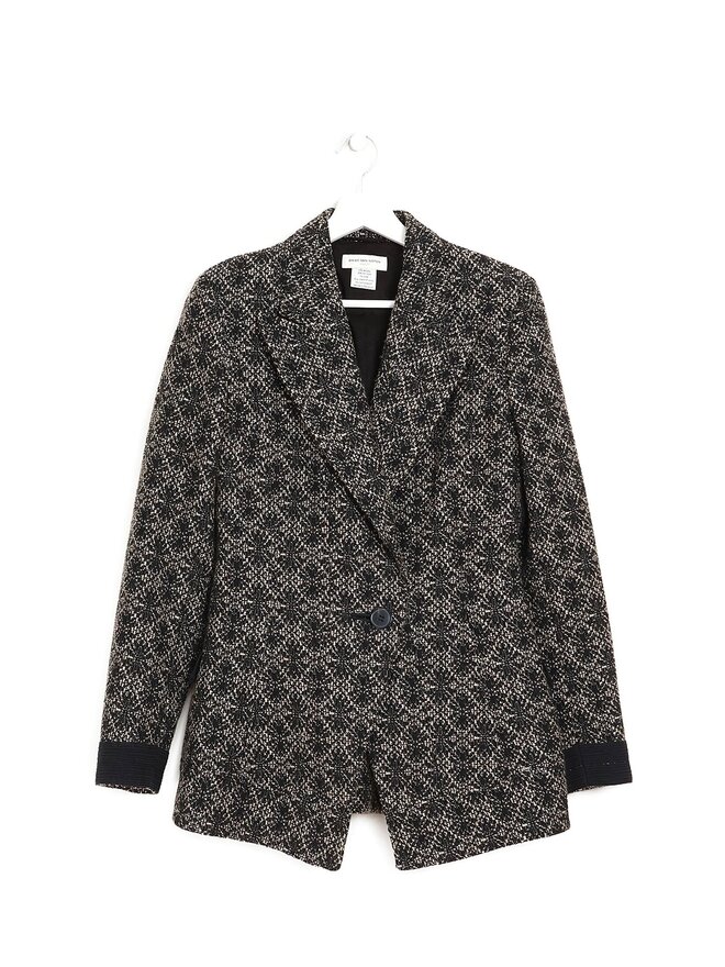 DRIES VAN NOTEN Blazer en Laine à Motif Géométrique