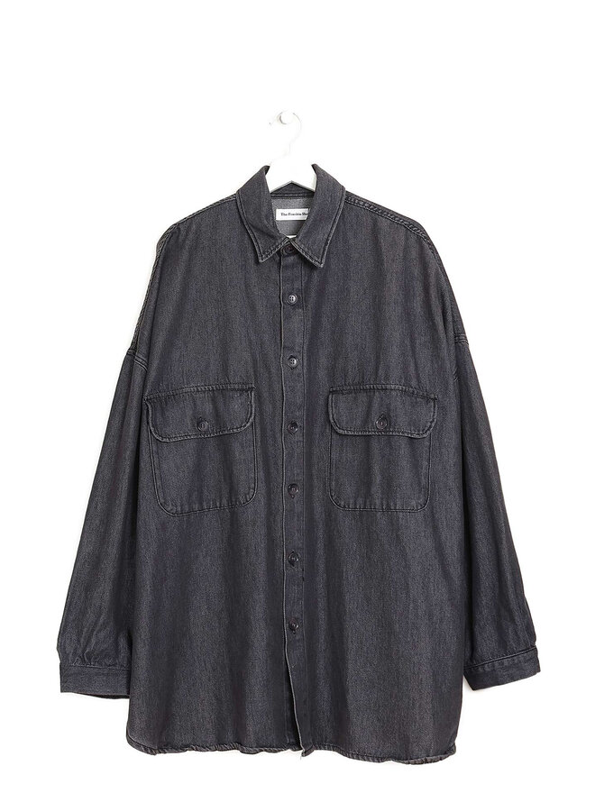 The Frankie Shop Black Cotton Overshirt