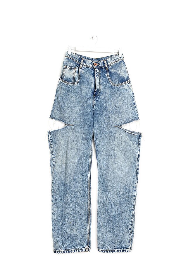 Maison Margiela Jean en denim à coupe décontractée usé