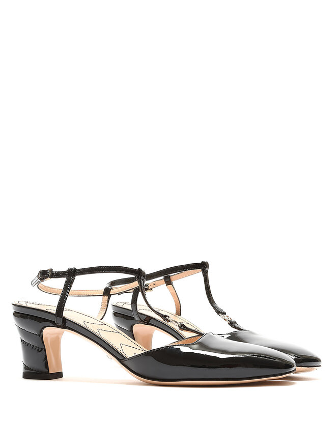 GUCCI Black Patent Leather Slingback Pumps
