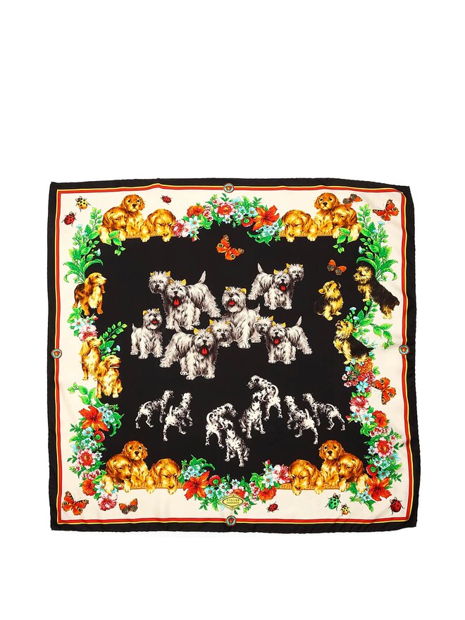 VERSACE Animal Motif Silk Scarf