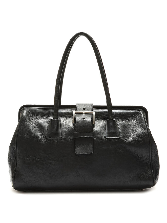 PRADA Prada Black Handbag with Buckle Closure