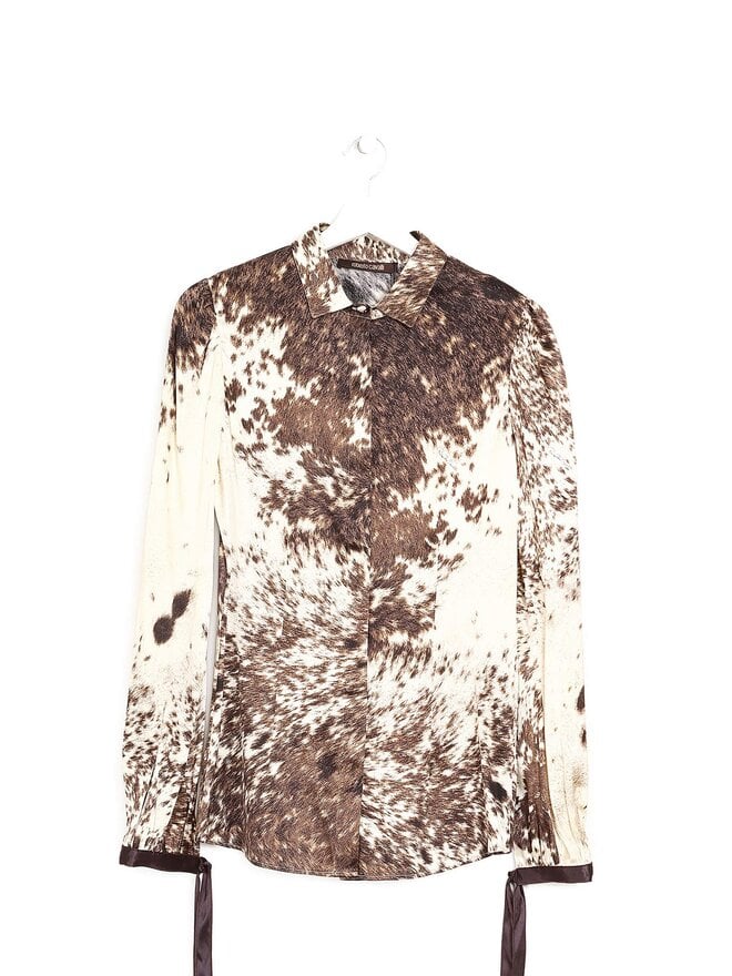 Roberto Cavalli Abstract Silk Blouse