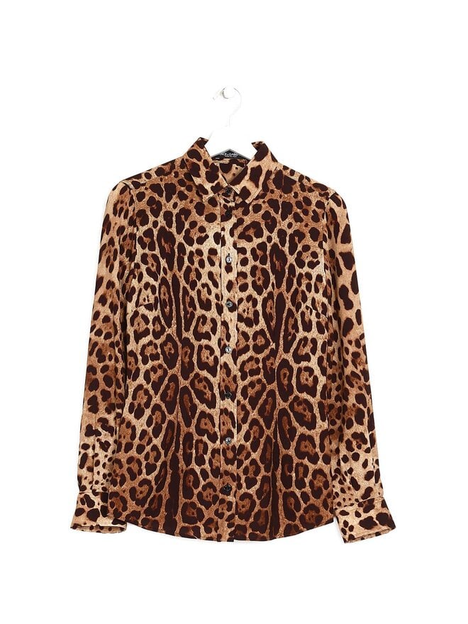 Dolce & Gabbana Blouse en Soie Imprimé Léopard