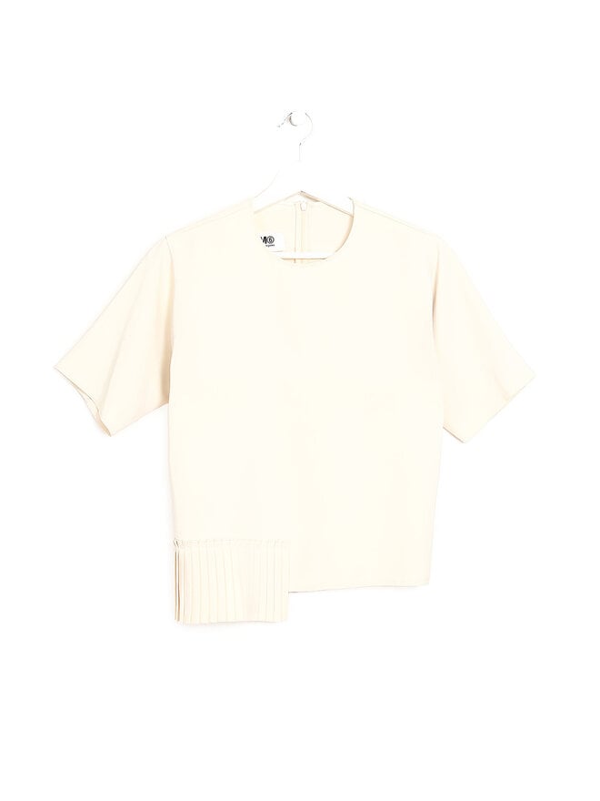 MM6 Maison Margiela Pleated Hem Detail Short Sleeve Top