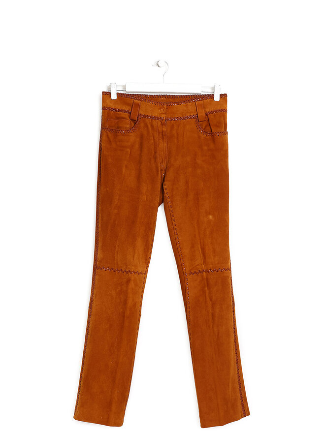 Dolce & Gabbana Pantalon en suède à cinq poches