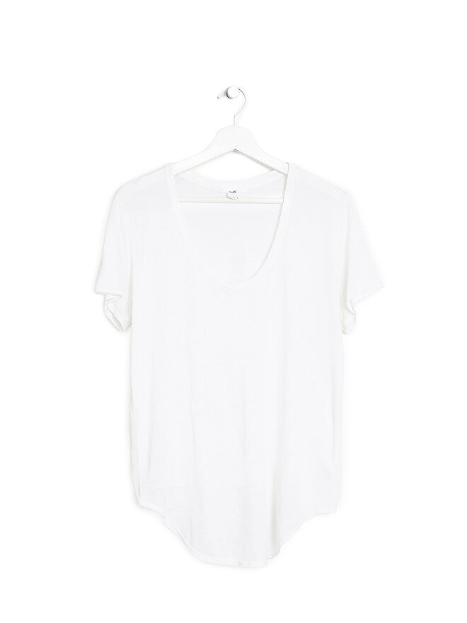 HELMUT LANG T-shirt Blanc à Encolure Dégagée