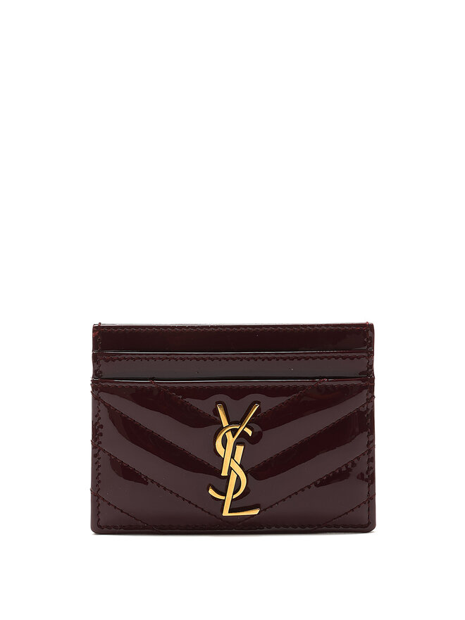 SAINT LAURENT Cassandre Matelassé Chevron Card Case