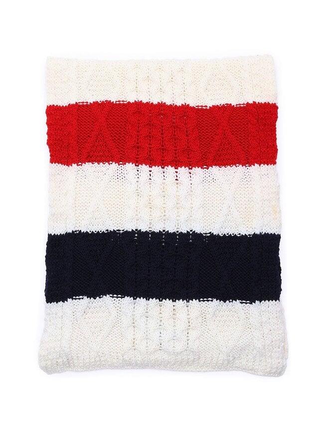 THOM BROWNE Écharpe en Laine Tricot Torsadé