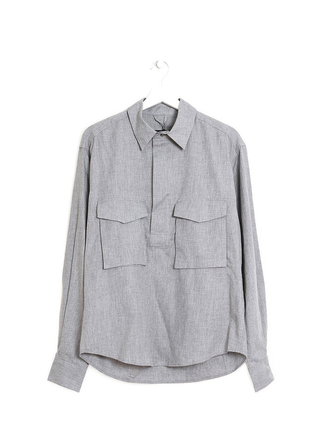 École de Pensée Chemise en Coton Grise