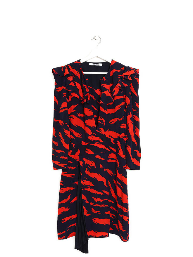 GIVENCHY Abstract Silk Midi Dress