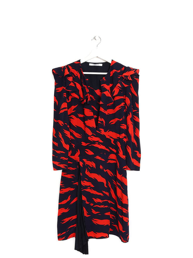 GIVENCHY Robe Midi en Soie Abstraite