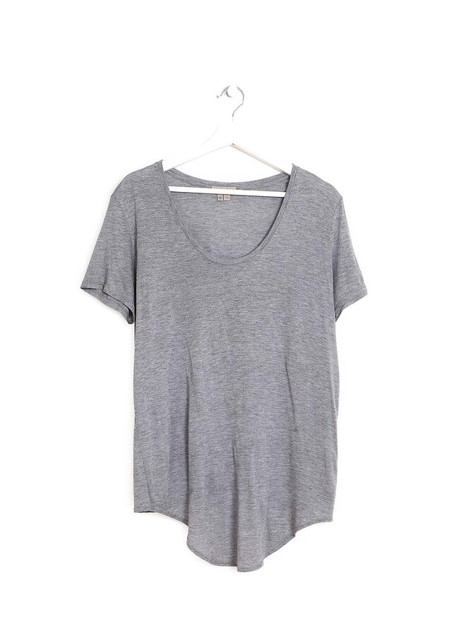HELMUT LANG Gray Scoop Neck T-shirt