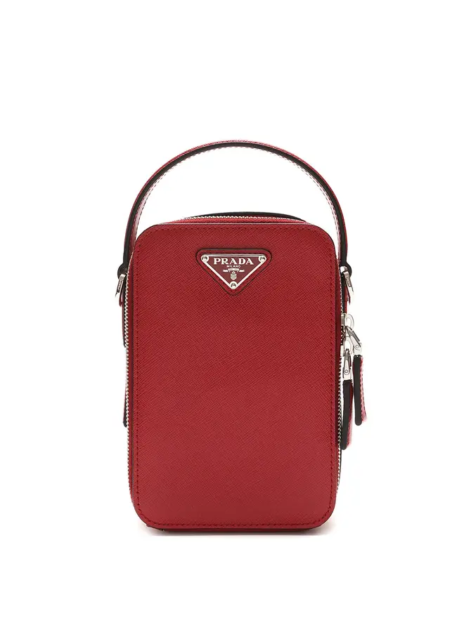 PRADA Sac bandoulière Saffiano Lux Brique