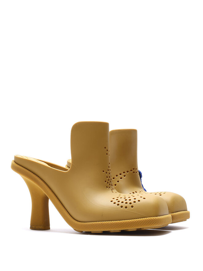 BURBERRY Yellow Rubber Mules