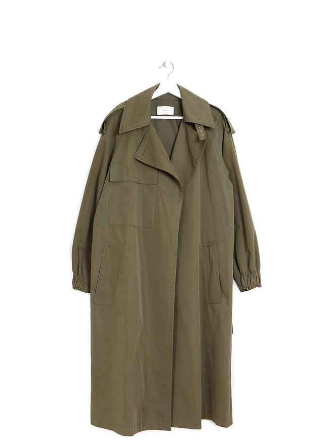 LVIR Khaki Long-Sleeve Trench Coat