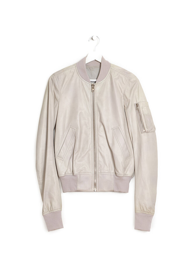 Rick Owens Bomber en cuir d'agneau perlé