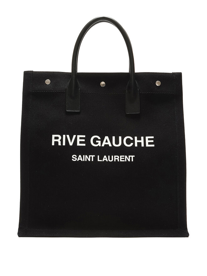 SAINT LAURENT Rive Gauche Canvas Tote Bag